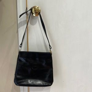 Nellamy vintage black leather shoulder bag